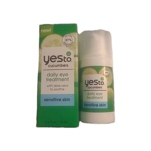 Yes To Cucumbers Daily Eye Treatment W/ Aloe ~ Sensitive Skin 0.5 Fl Oz New